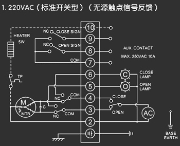 220VAC標(biāo)準(zhǔn)開關(guān)型<a href='http://m.shezhibujian.cn/Product/diefa/diandongdiefa/' target='_blank'>電動(dòng)<a href='http://m.shezhibujian.cn/Product/diefa/' target='_blank'>蝶閥</a></a>接線圖